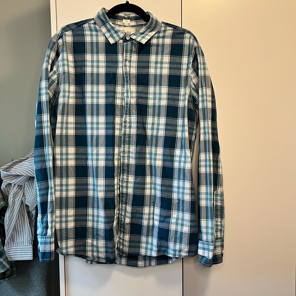 Blue plaid button up from Stitch Fix - L - Picture 2 of 3